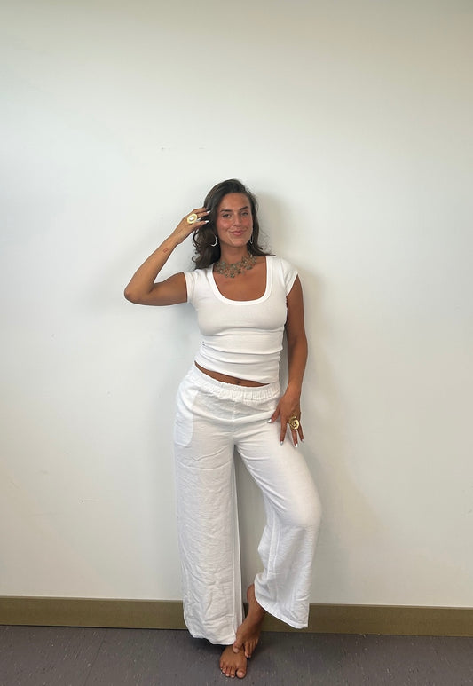 Pantalón Blanco de Lino Jeevana