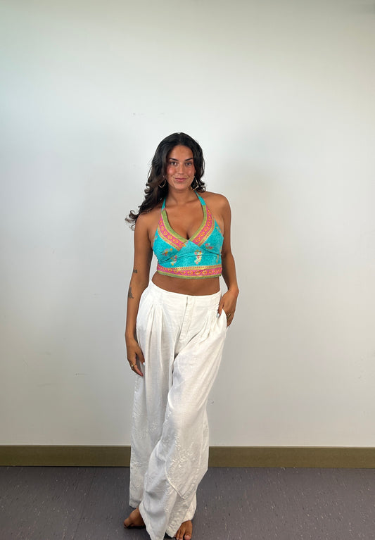 Top Halter Jaipur Turquesa Coral