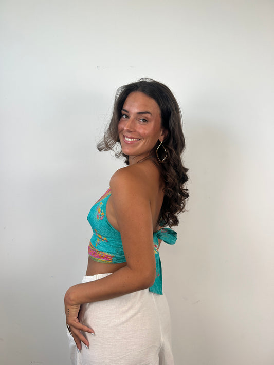 Top Halter Jaipur Turquesa Coral