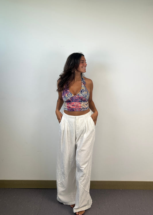 Top Halter Étnico Fucsia