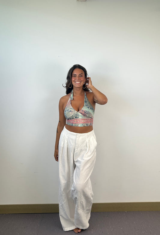 Top Halter Étnico Cruzado