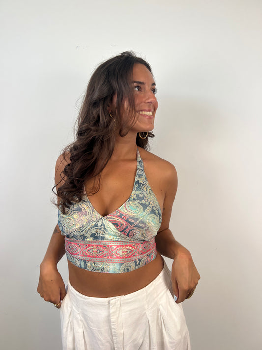 Top Halter Étnico Cruzado