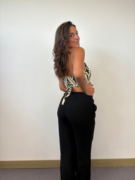 Pantalón Negro de Lino
